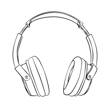 Headphones clipart black and white