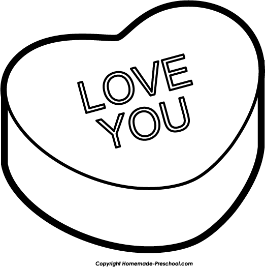 Heart black and white candy heart clipart black and white