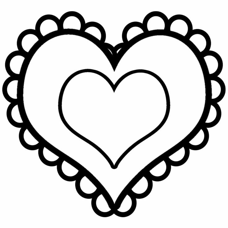 Cute heart clipart black and white