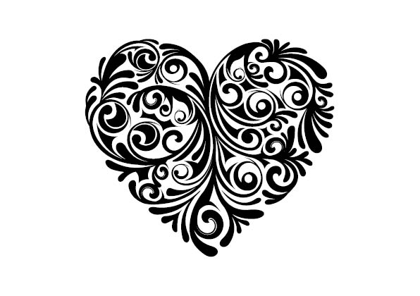 Free Black And White Heart Designs, Download Free Clip Art