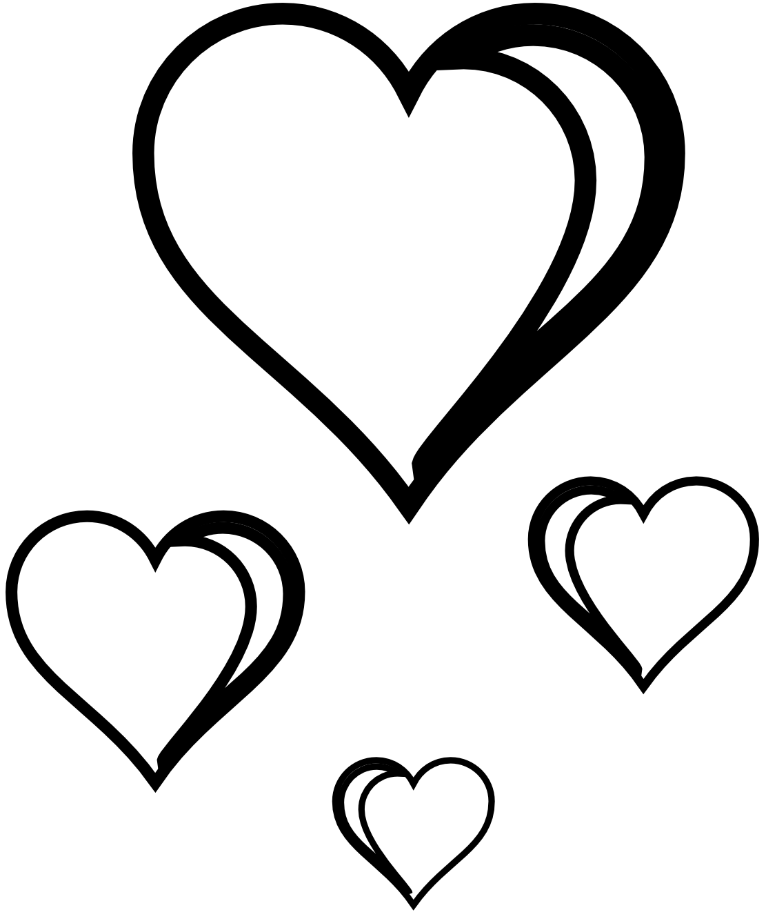 heart clipart black and white design