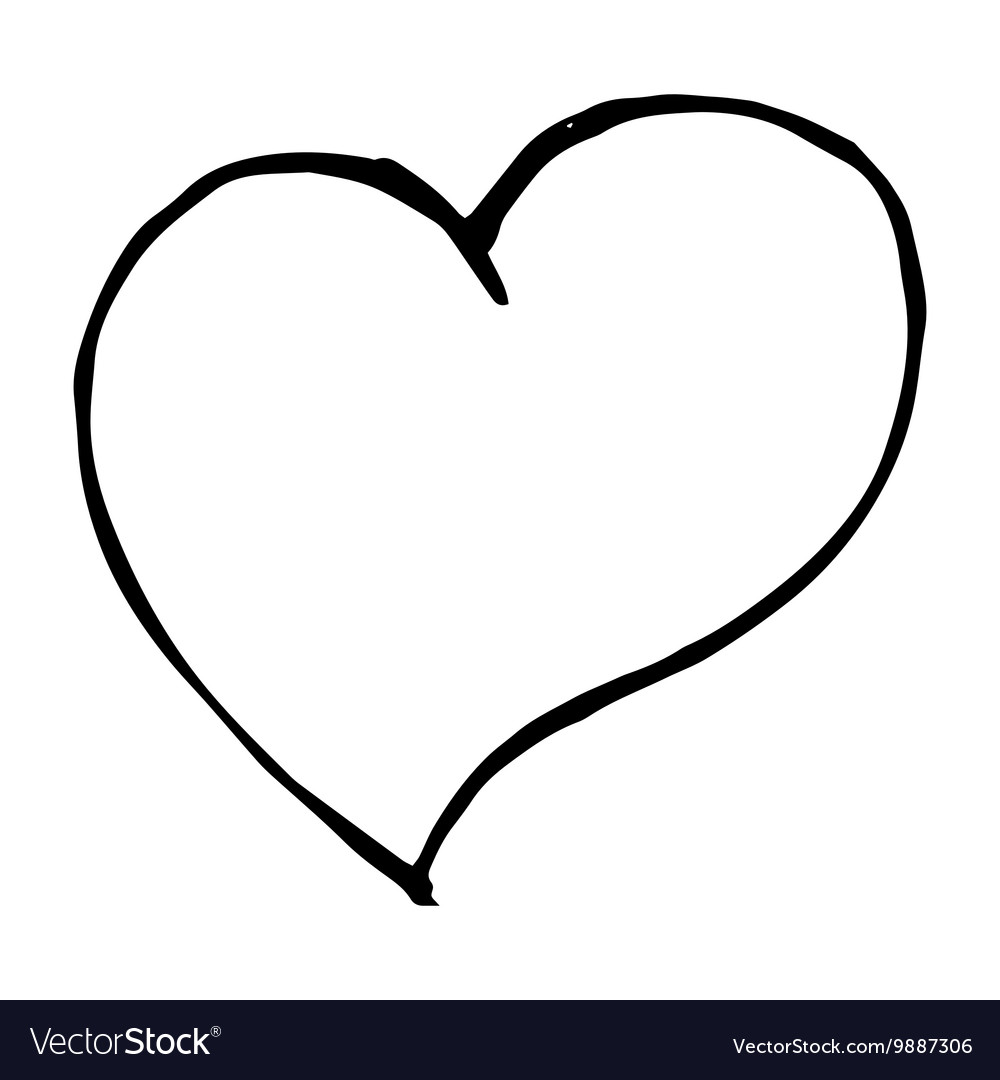 Love heart sign on white background doodle