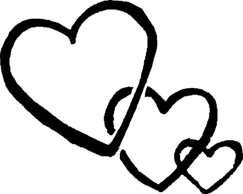 Double heart heart black and white heart clipart double