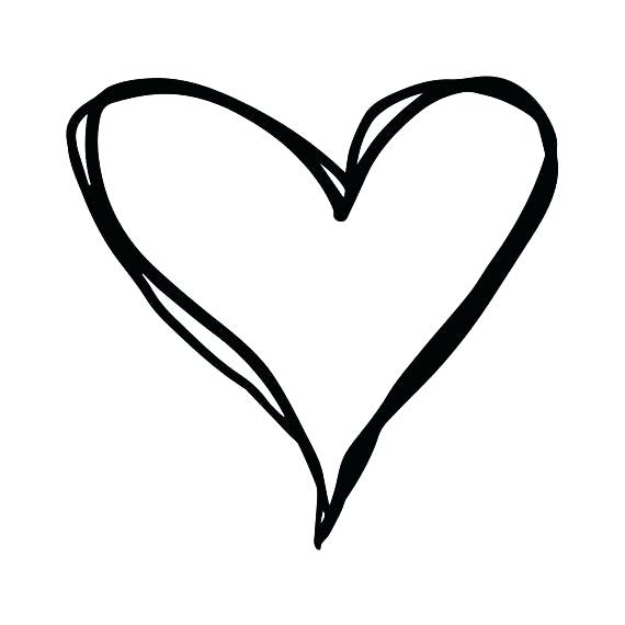 heart clipart black and white drawing