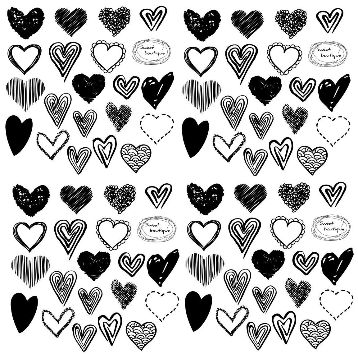 heart clipart black and white small