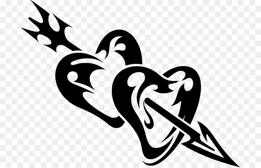 heart clipart black and white tribal