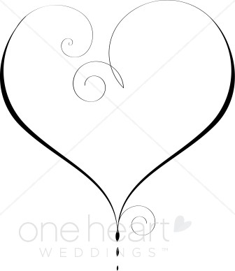 Calligraphy heart clipart.