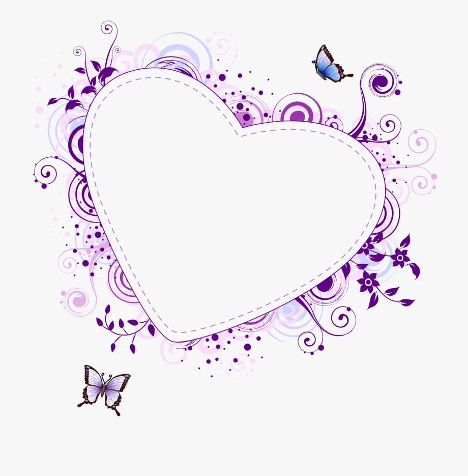 Purple Heart Borders And Frames Hearts Clip Art Gallery