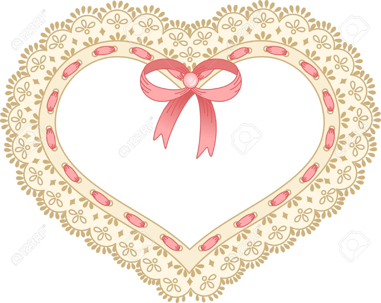 Lace heart clipart