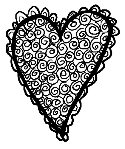 Lace heart clipart.