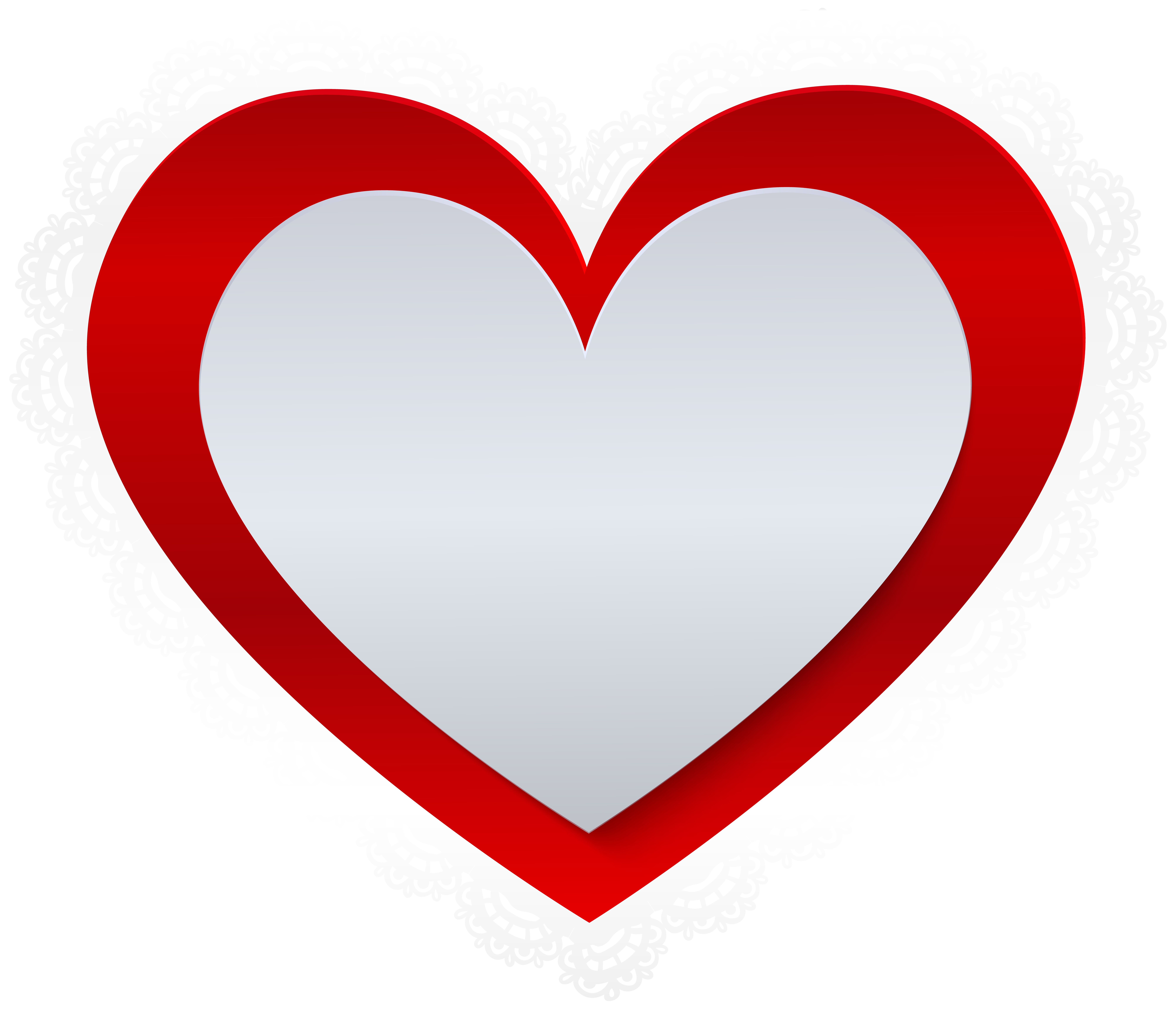 Heart with Lace Border PNG Clip Art