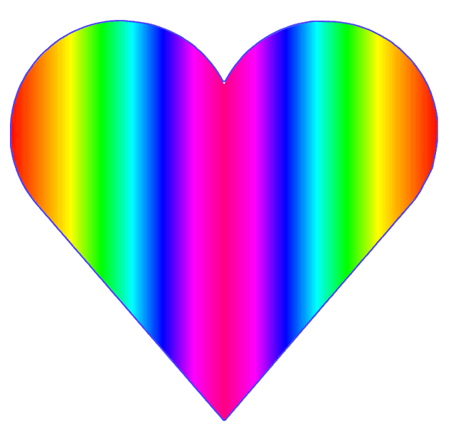 Heart clipart rainbow.
