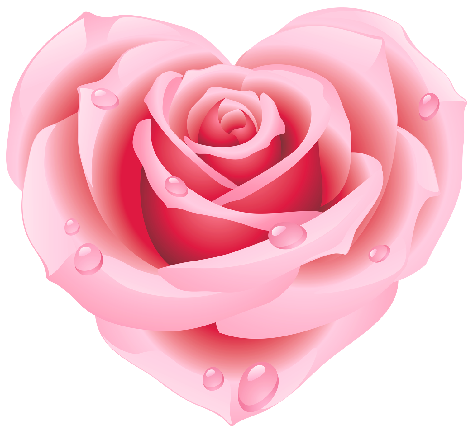 Large Pink Rose Heart Clipart