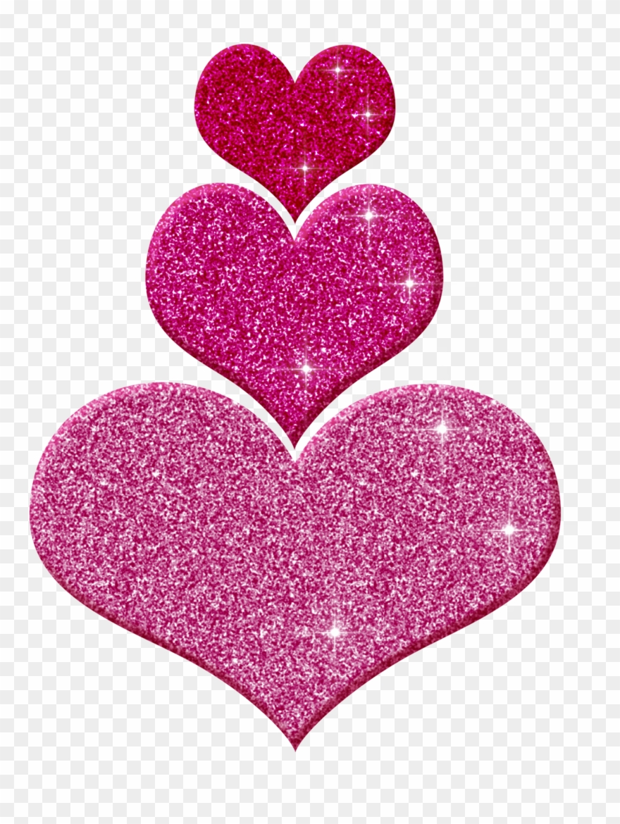 Pink Glitter Hearts Clipart