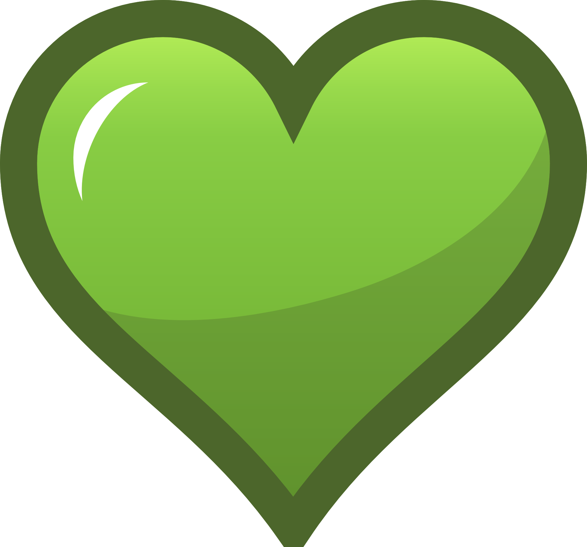 Big green heart clipart free image