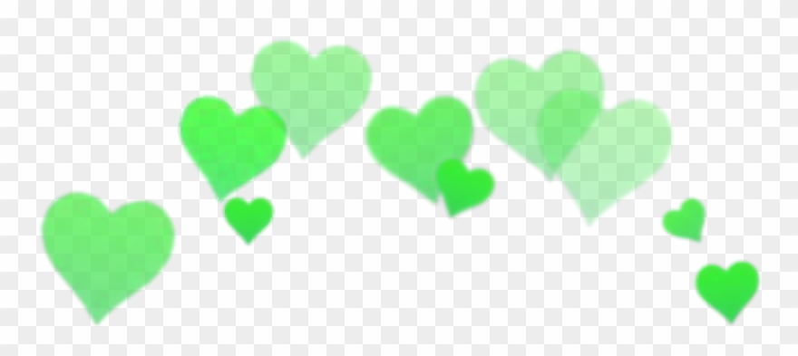 Green hearts png.