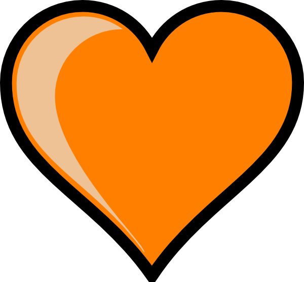 Clipart hearts orange.