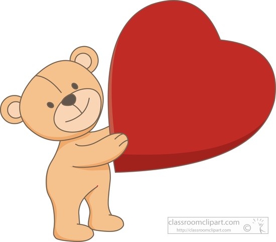 Teddy Bear Holding Heart Clipart