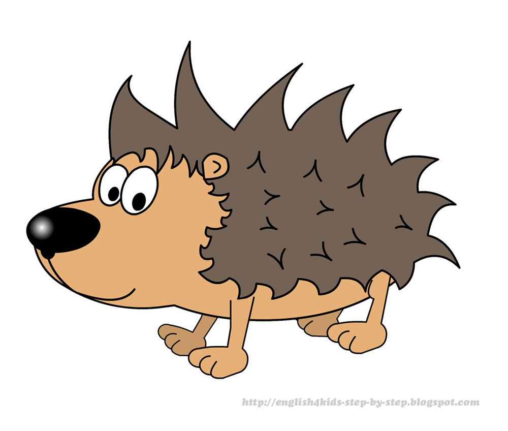 Animated cartoon hedgehog.