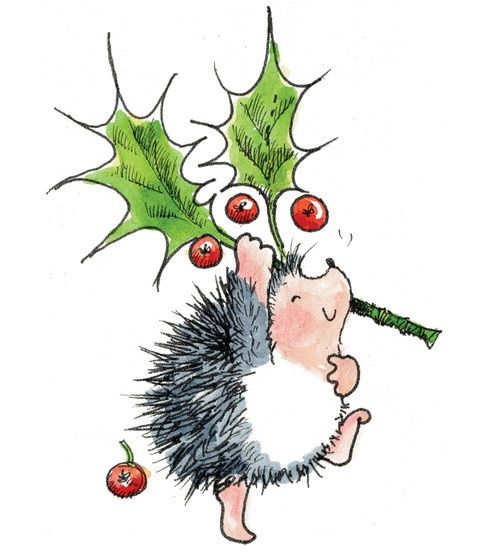 hedgehog clipart christmas