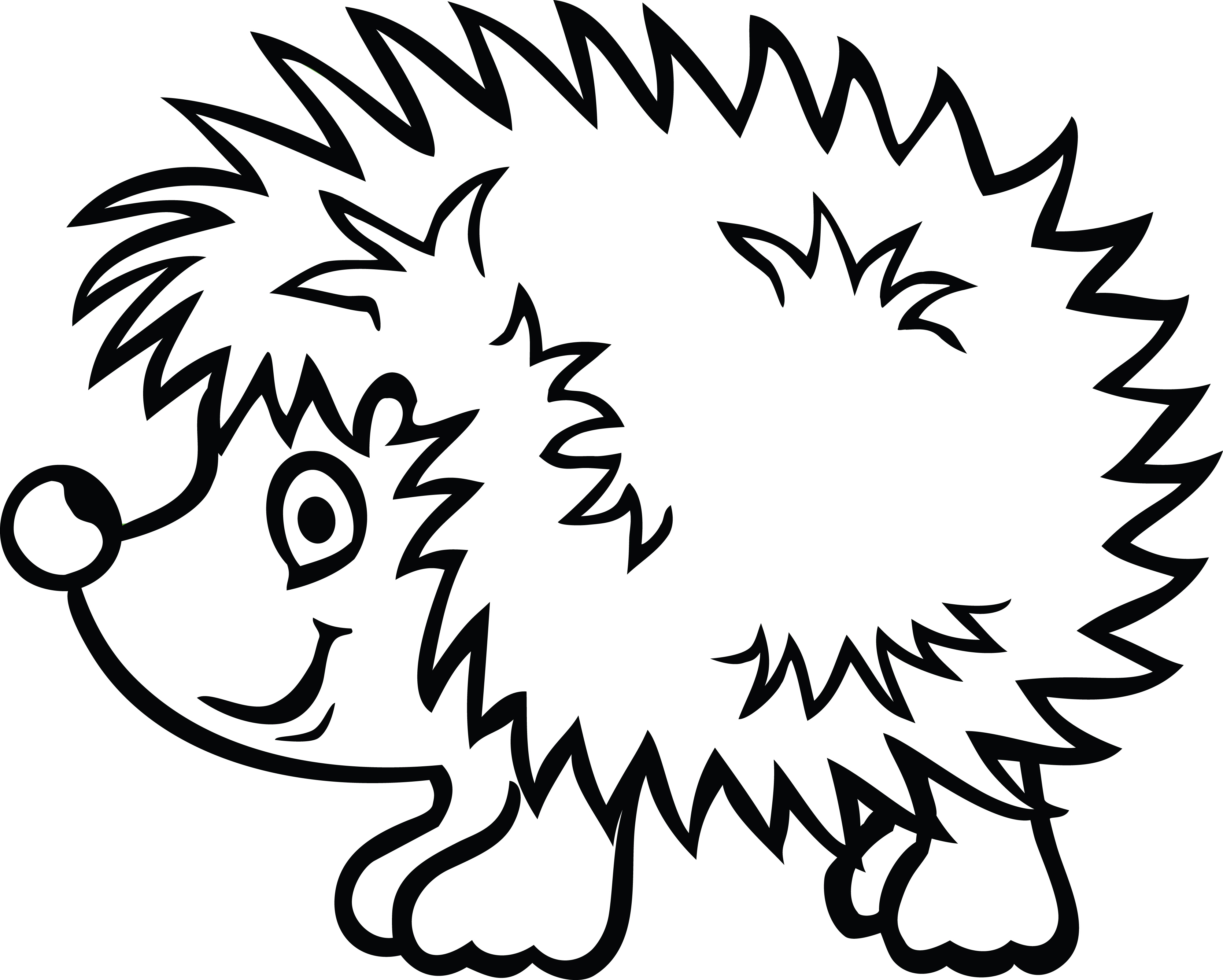 Hedgehog line drawing.