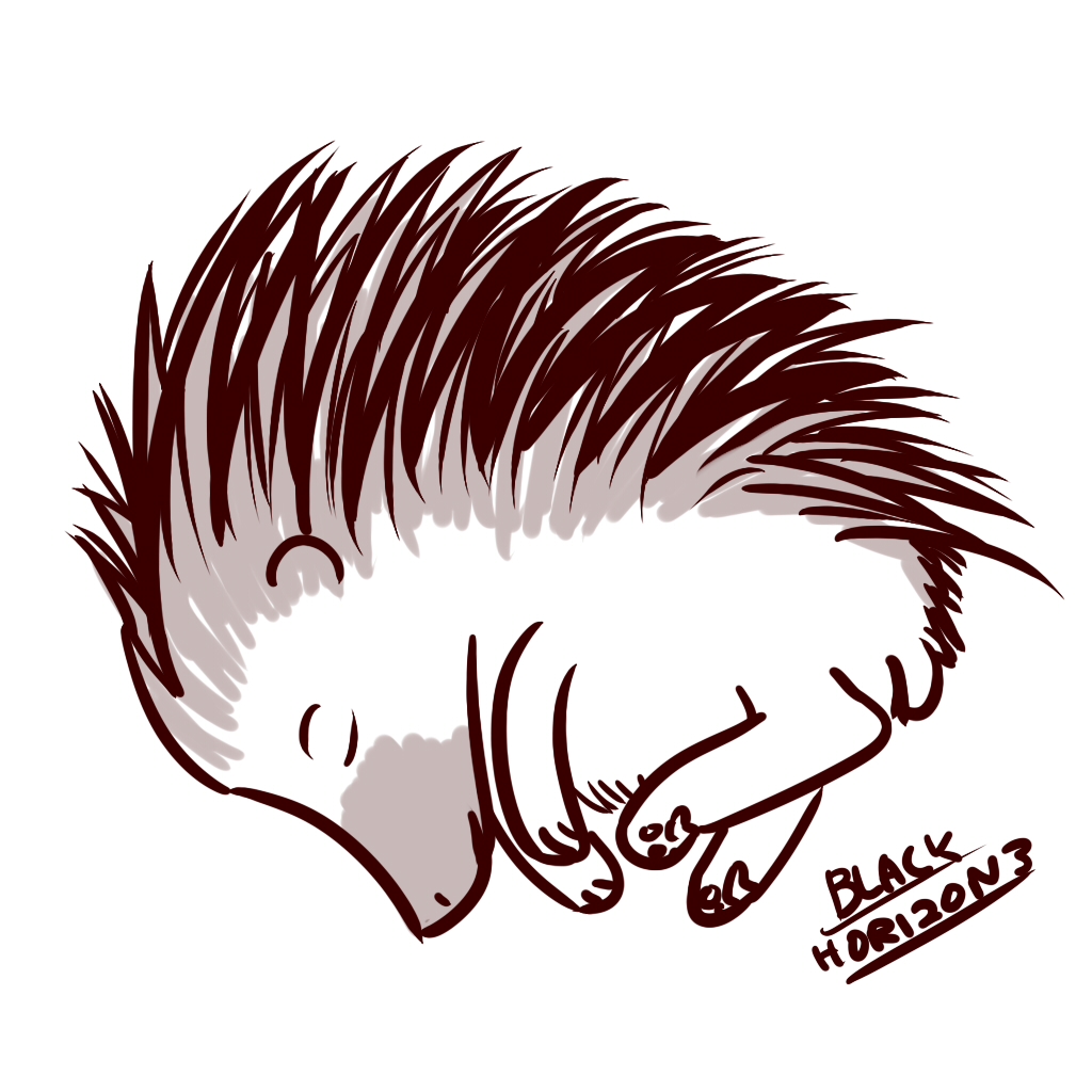 Sleeping Hedgehog by BlackHorizons
