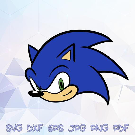 Sonic Head the Hedgehog SVG Vector Silhouette Cricut Design