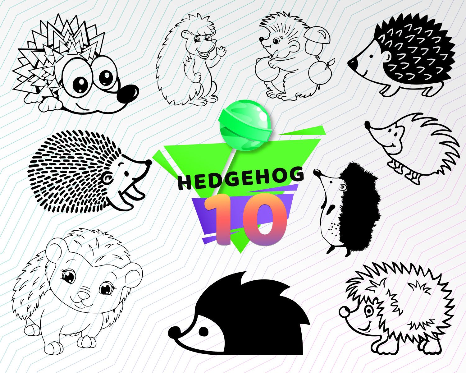 HEDGEHOG SVG, hedgehog silhouette, hedgehog cut file