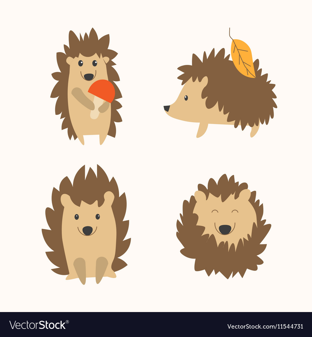 Cartoon Hedgehog Set