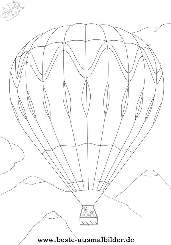Ausmalbild heiluftballon rincn.