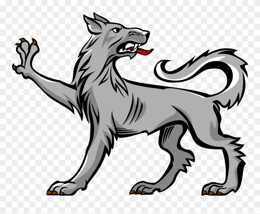 Wolf clipart heraldic.