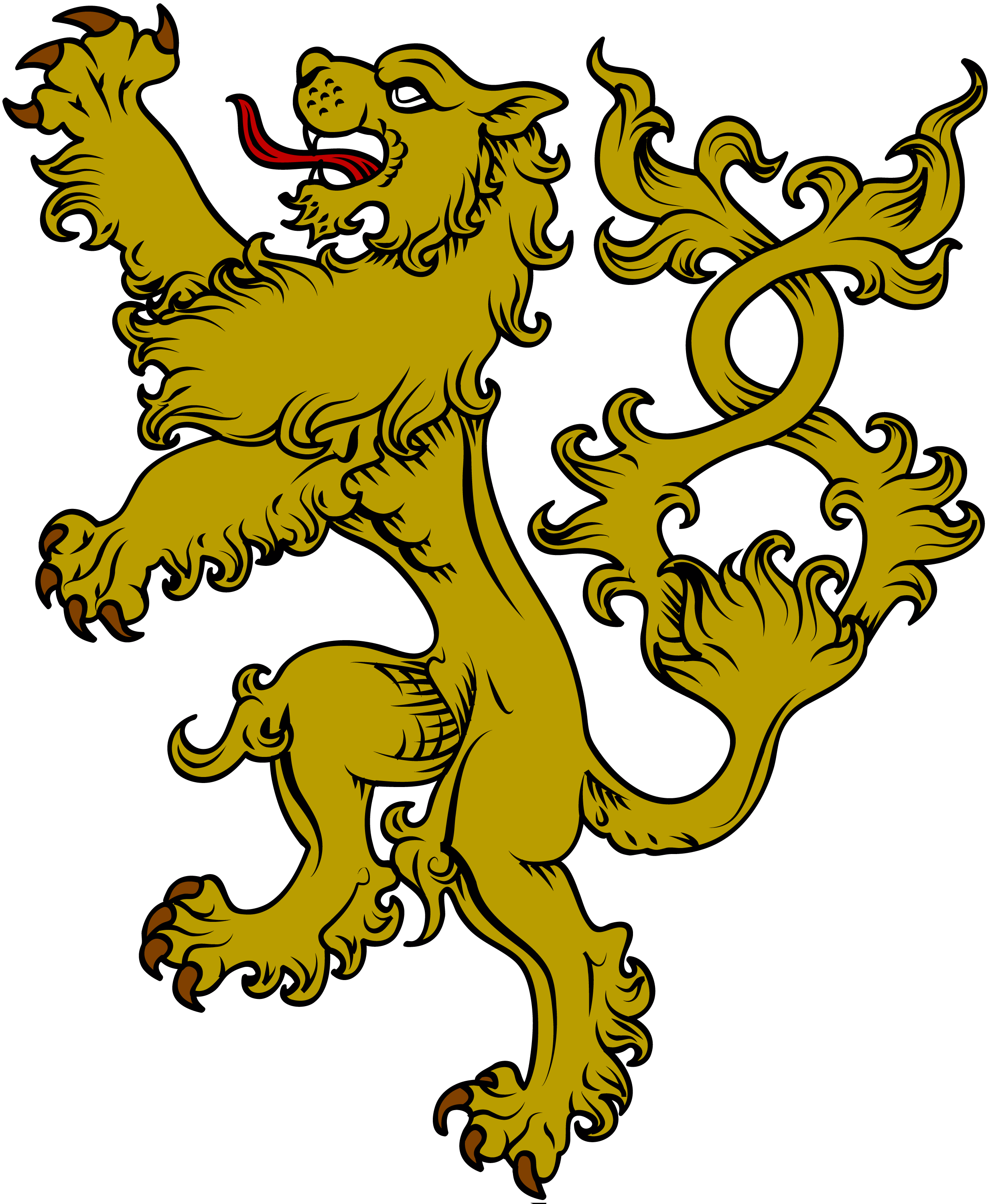 Heraldic wolf lion.