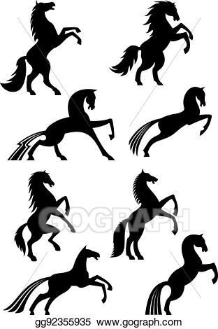 Vector illustration horses.