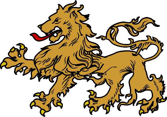 Heraldic lion clipart.