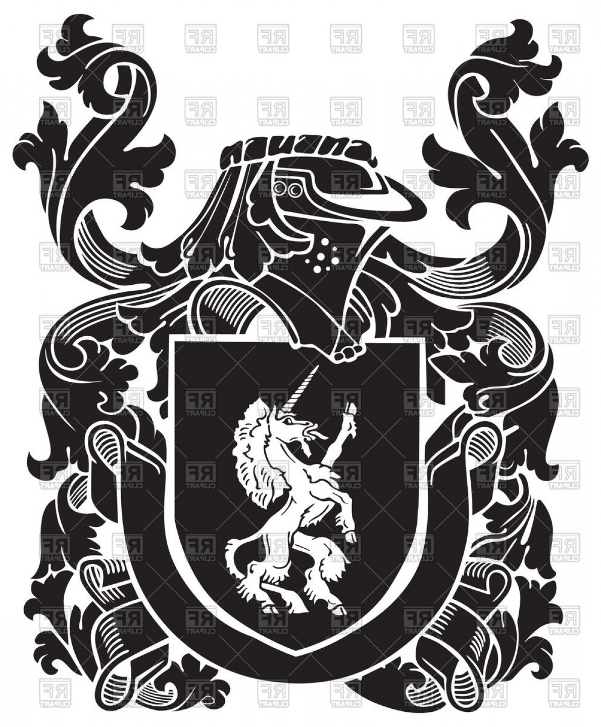 Heraldic unicorn medieval.
