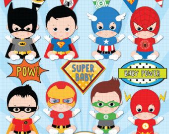 Superhero Babies Clipart, Super Hero Baby, Babies Clipart