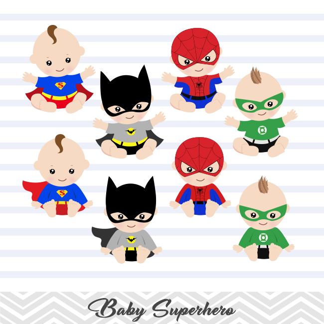 Superhero Baby Boys Clip Art, Baby Boy Superhero Clipart,