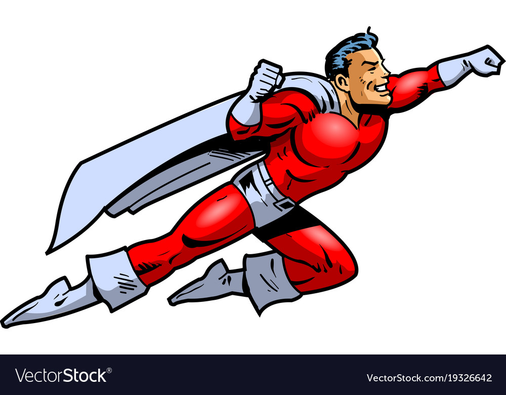 Flying superhero clipart cartoon
