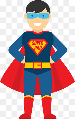 Superhero Dad Vector Illustration, Vecto
