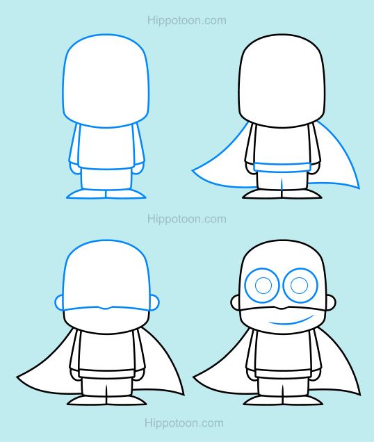 Simple drawing lesson on how to draw a superhero