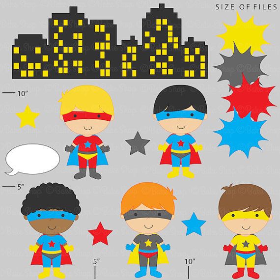 Superhero clipart digital clip art super hero by