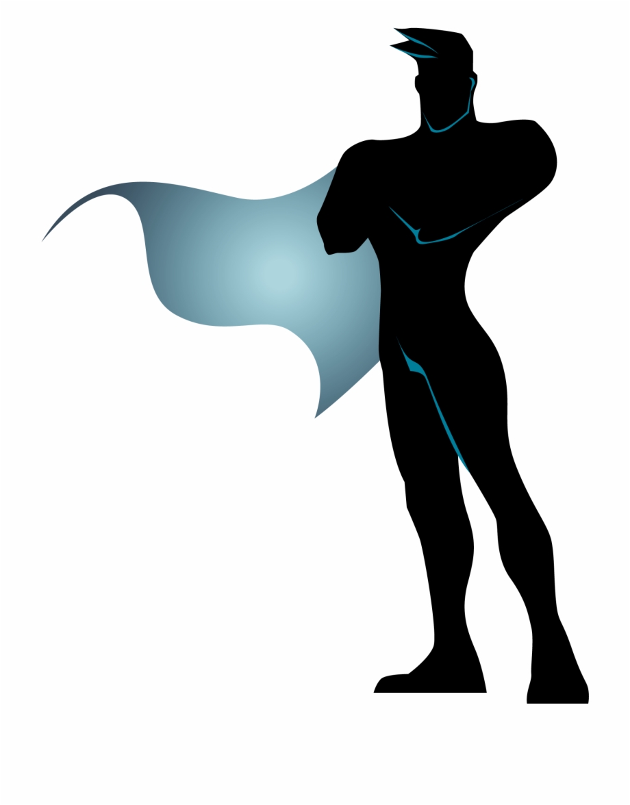 Transparent superhero silhouette.