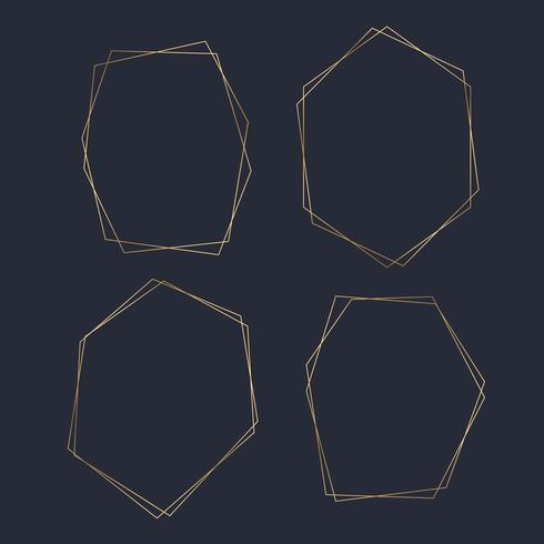 Golden blank hexagon.