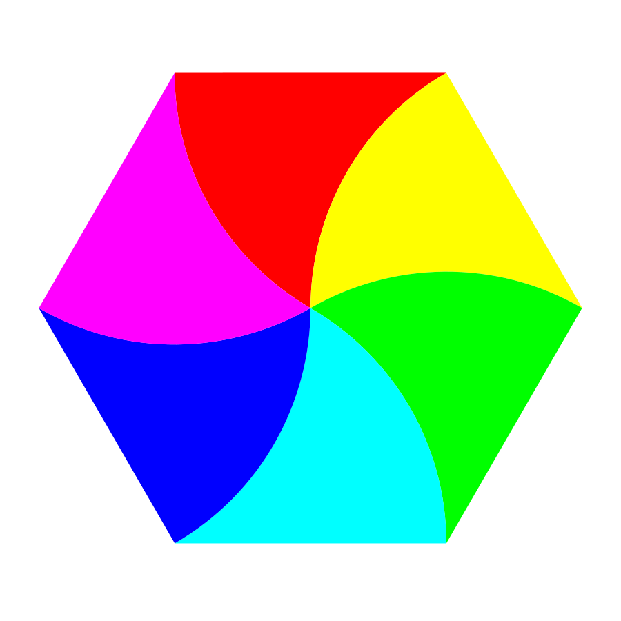 hexagon clipart color