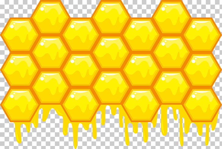 Bee Honeycomb Hexagon Illustration, Yellow cute honeycomb