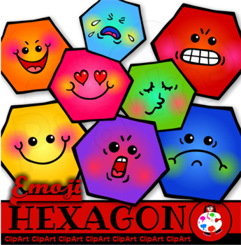Hexagon polygons emoticon.