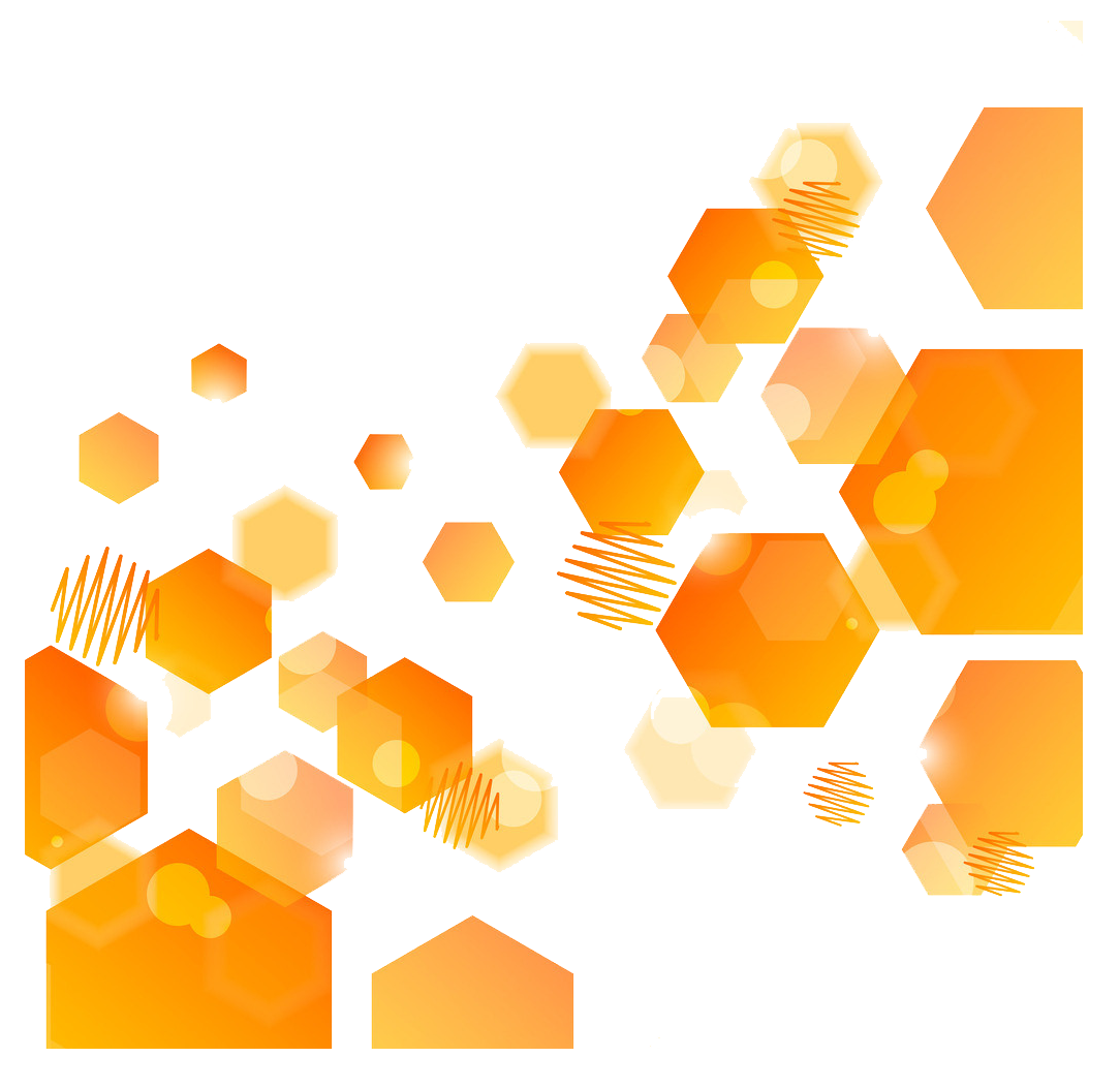 Abstract art Orange Hexagon
