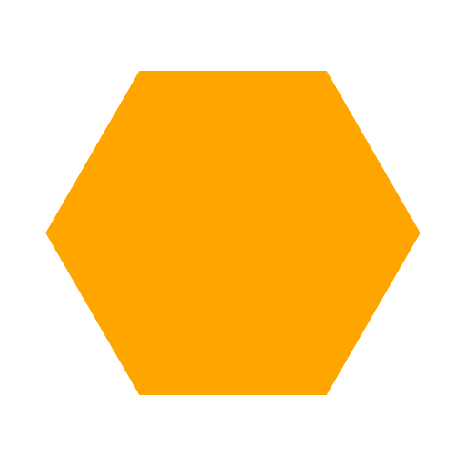 Orange hexagon icon.