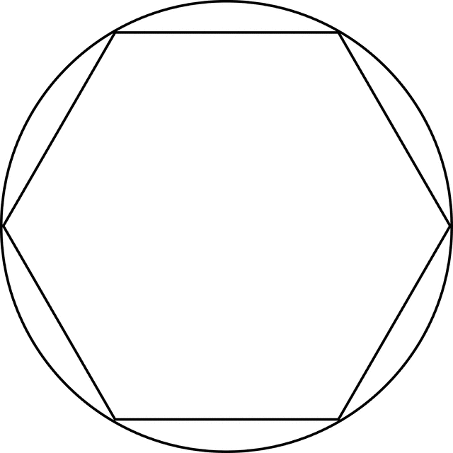 Regular hexagon inscribed.