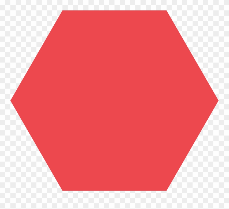 Red Hexagon Shape Clipart